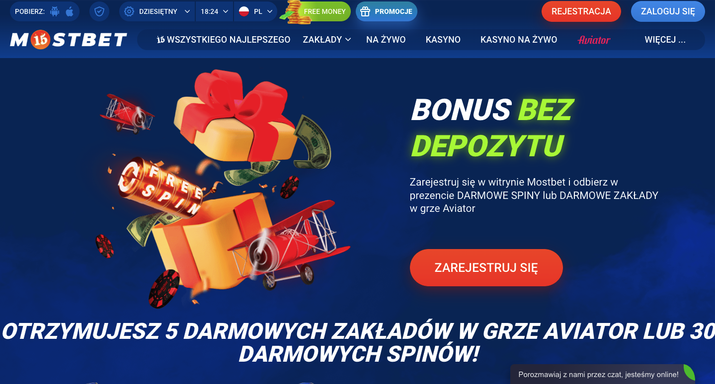 Most bet Bonus bez depozytu