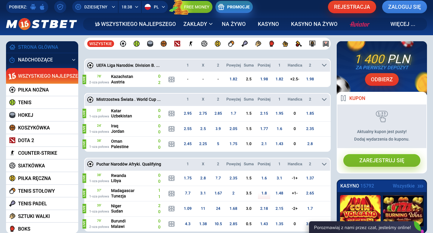 Most bet Zakłady Sportowe