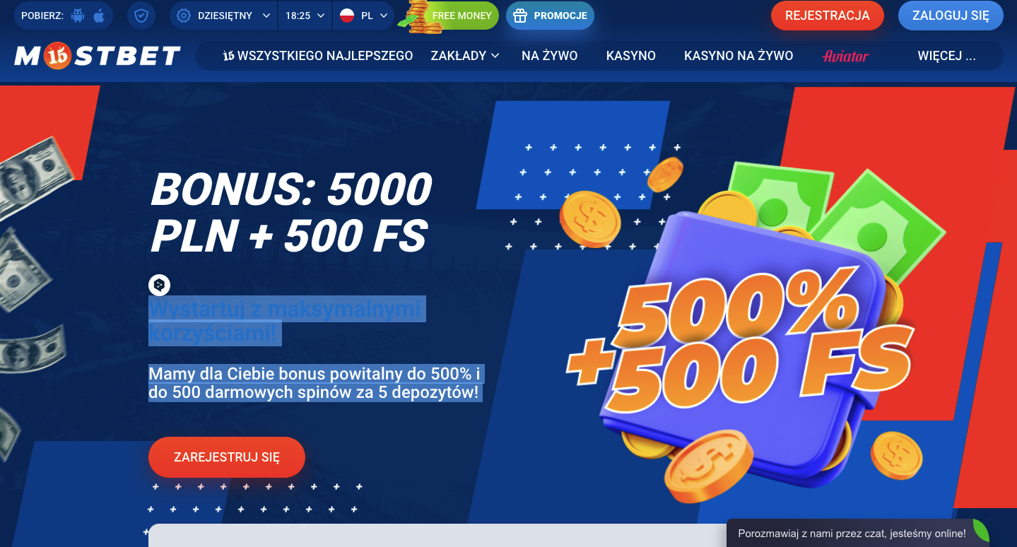 mostbet bonus powitalny